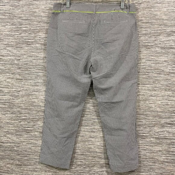 J.Crew Size 10 Seersucker Stripe Preppy Ankle Pants – Neon Trim Pockets - Picture 2 of 8